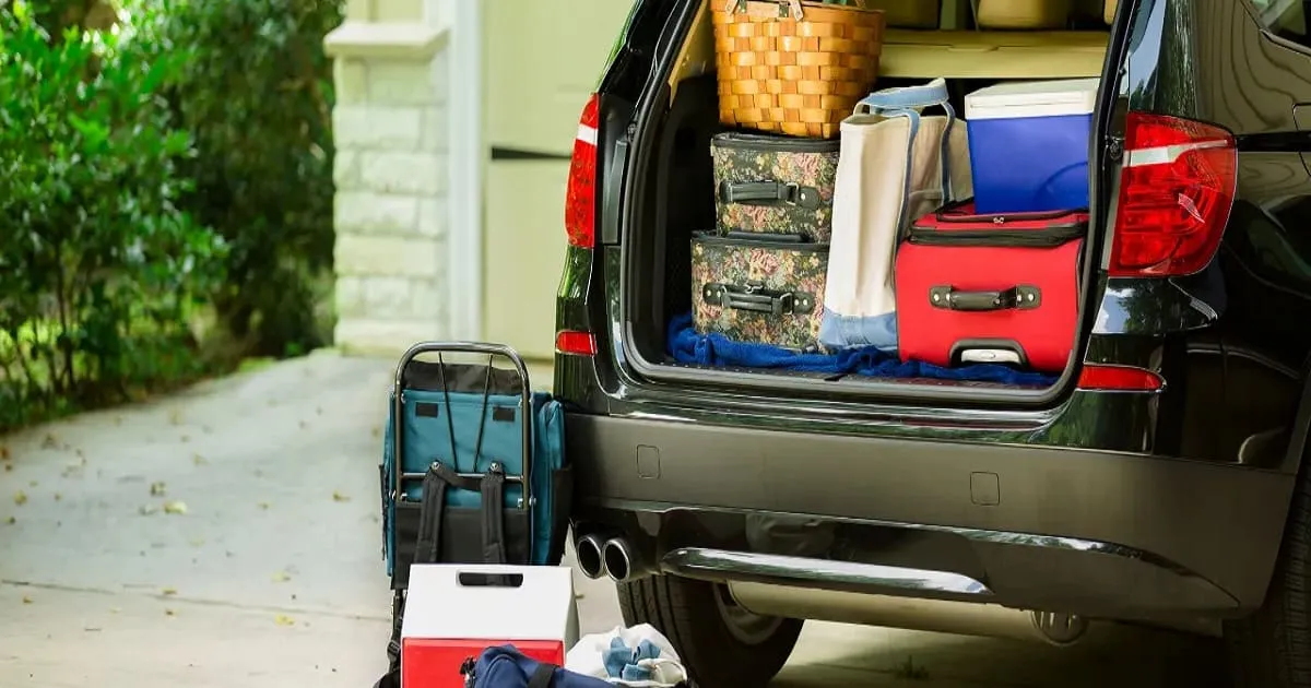 Car packed ready Morocco road trip adventure