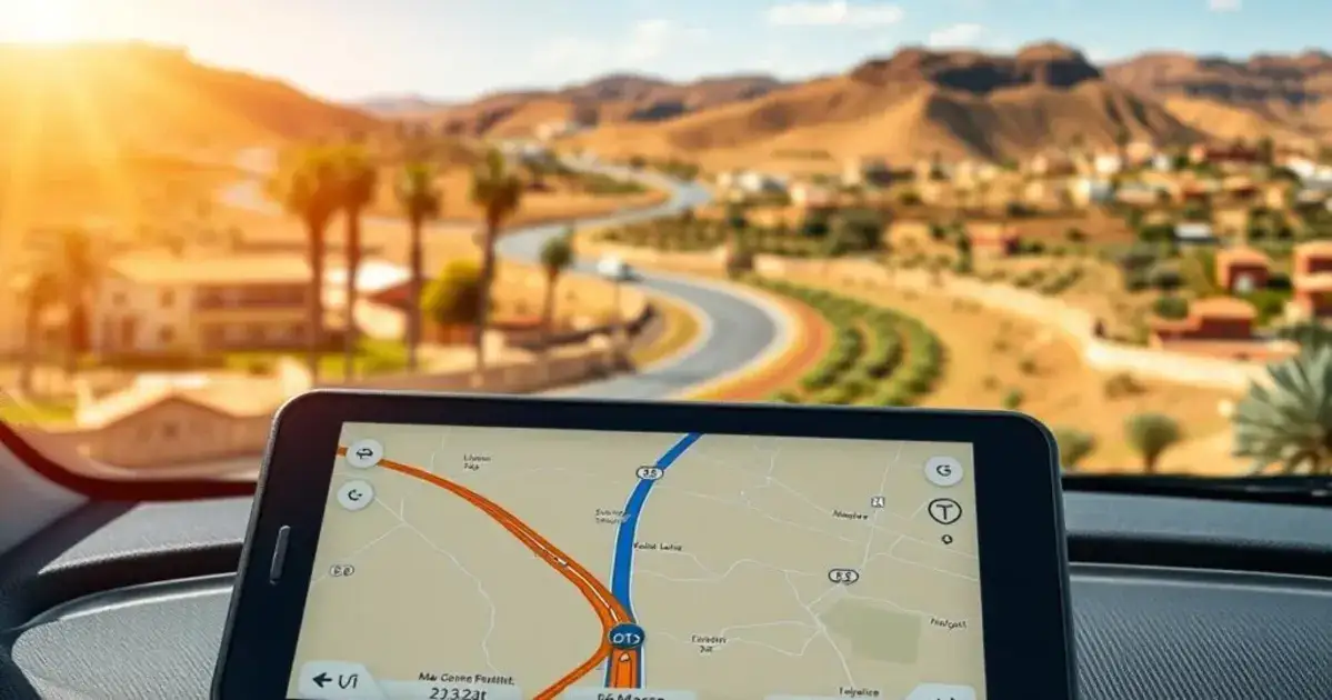 Mobile phone with Morocco travel navigation apps and offline maps
